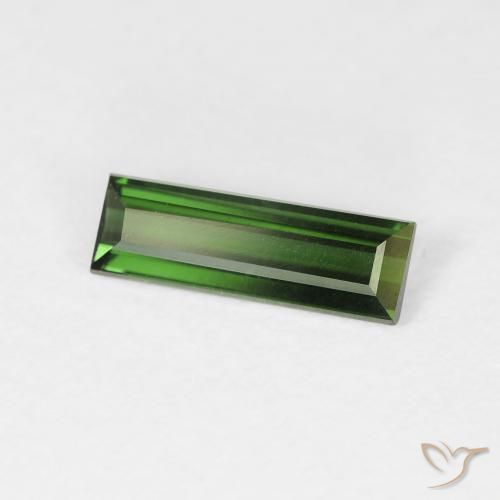 Tourmaline Vert terreux naturelle Baquette, 0.77 ct, VVS