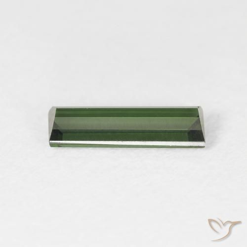Tourmaline Vert terreux naturelle Baquette, 0.77 ct, VVS