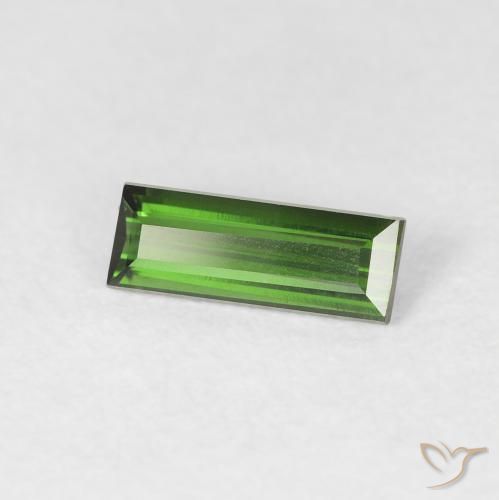 Tourmaline Vert foncé naturelle Baquette, 0.57 ct, VVS