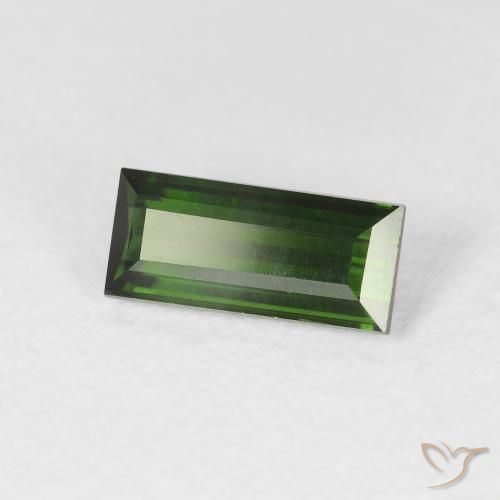 Tourmaline Vert terreux naturelle Baquette, 1.00 ct, VVS