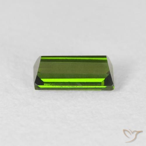 Tourmaline Vert terreux naturelle Baquette, 0.51 ct, VVS