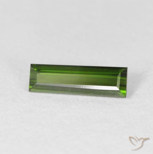 Tourmaline Vert foncé naturelle Baquette, 0.69 ct, VVS