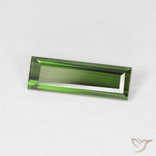 Tourmaline Vert terreux naturelle Baquette, 0.71 ct, VVS