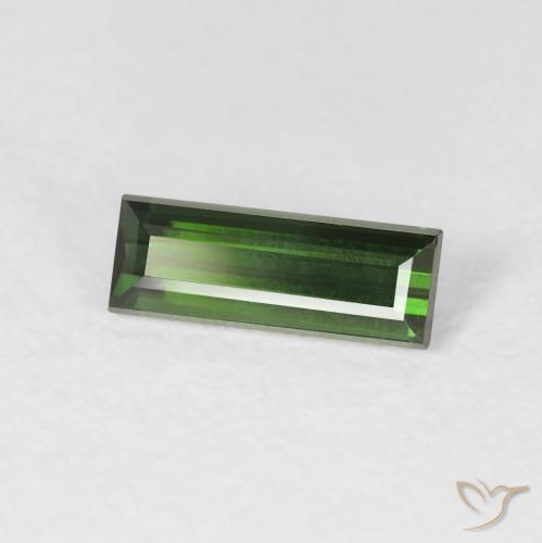 Tourmaline Vert foncé naturelle Baquette, 0.70 ct, VVS