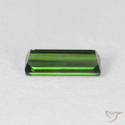Tourmaline Vert foncé naturelle Baquette, 0.70 ct, VVS