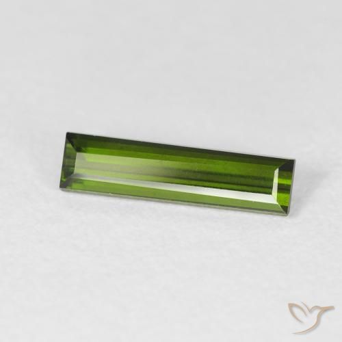 Tourmaline Vert foncé naturelle Baquette, 0.76 ct, VVS