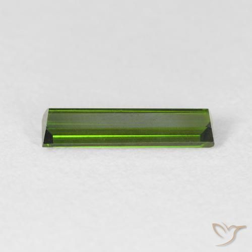 Tourmaline Vert foncé naturelle Baquette, 0.76 ct, VVS