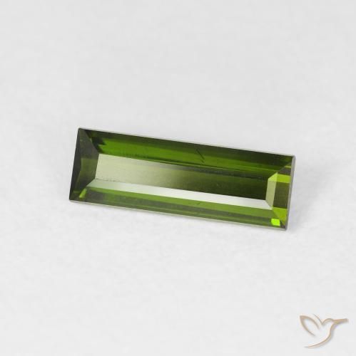 Tourmaline Vert foncé naturelle Baquette, 0.69 ct, VVS