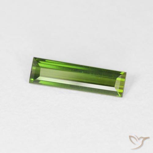 Tourmaline Vert foncé naturelle Baquette, 0.55 ct, VVS