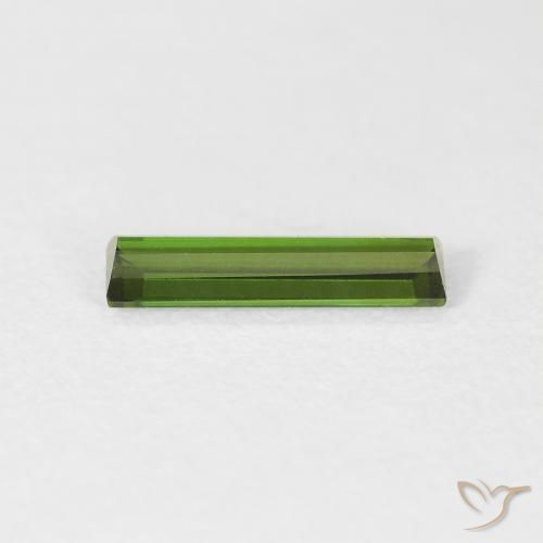 Tourmaline Vert foncé naturelle Baquette, 0.55 ct, VVS