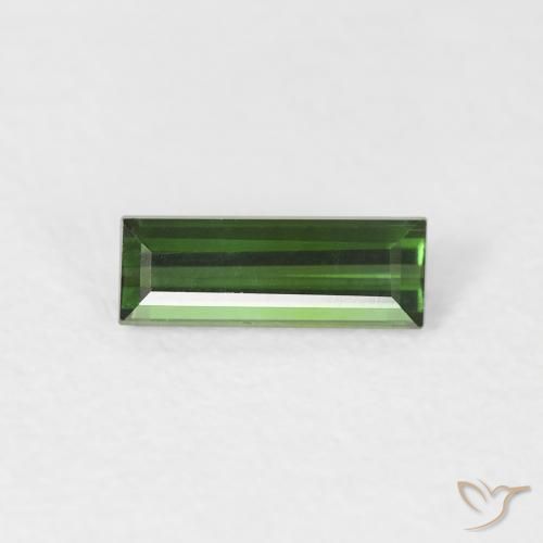 Tourmaline Vert foncé naturelle Baquette, 0.44 ct, VVS
