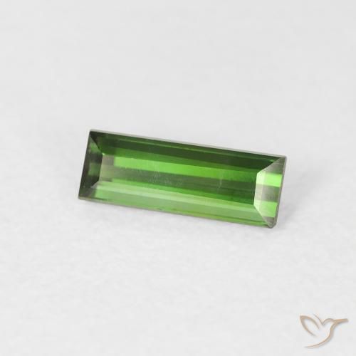 Tourmaline Vert foncé naturelle Baquette, 0.44 ct, VVS
