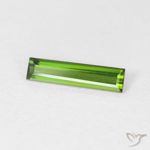 Tourmaline Vert terreux naturelle Baquette, 0.46 ct, VVS