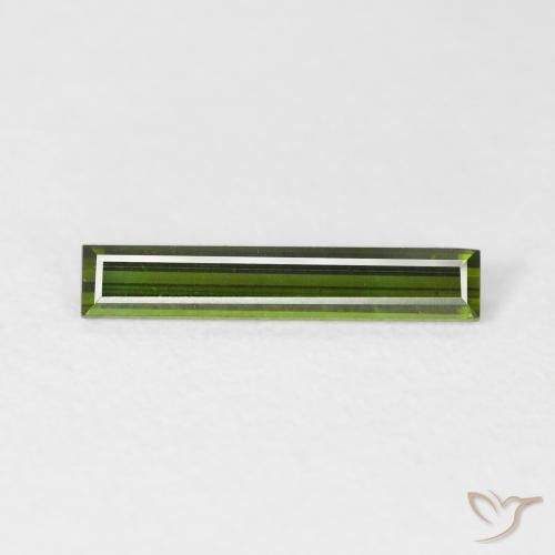 0.76ct Naturel Forêt verte Tourmaline, Baquette, VVS