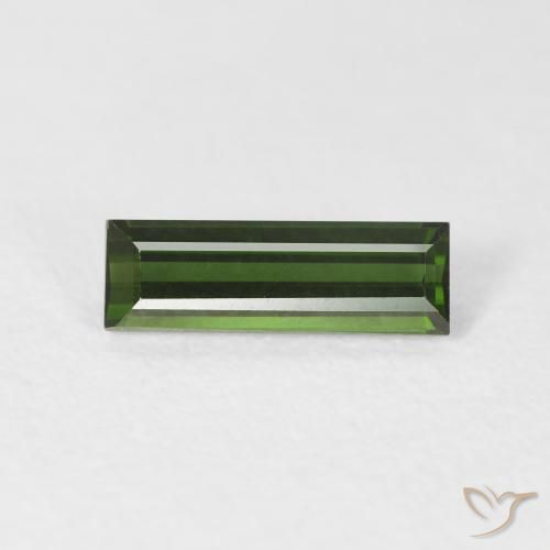 Tourmaline Vert terreux naturelle Baquette, 0.89 ct, VS