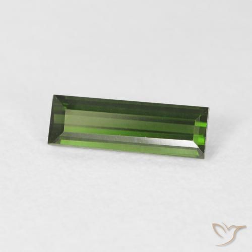 Tourmaline Vert terreux naturelle Baquette, 0.89 ct, VS