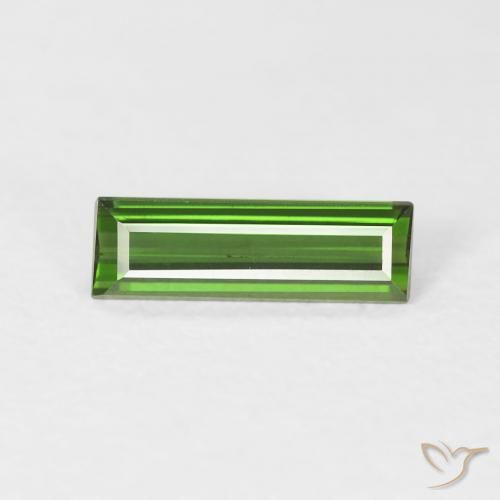 0.88ct Naturel Vert foncé Tourmaline, Baquette, VS