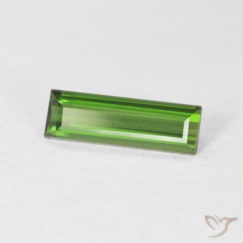Tourmaline Vert foncé naturelle Baquette, 0.88 ct, VS
