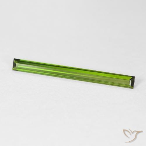 Tourmaline Vert terreux naturelle Baquette, 0.85 ct, VVS
