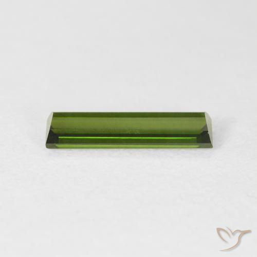 Tourmaline Vert terreux naturelle Baquette, 0.94 ct, VVS-VS