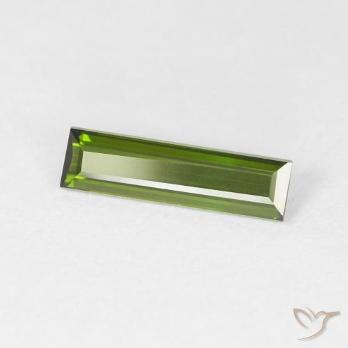 Tourmaline Vert foncé naturelle Baquette, 0.95 ct, VVS-VS