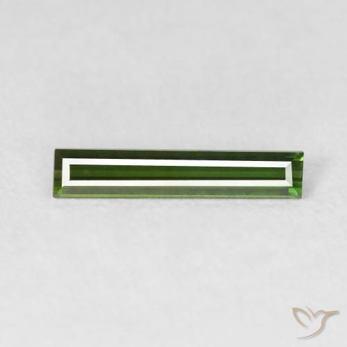 Tourmaline Vert foncé naturelle Baquette, 0.64 ct, VVS