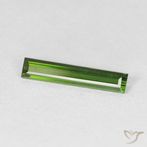 Tourmaline Vert foncé naturelle Baquette, 0.64 ct, VVS
