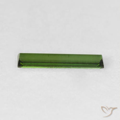 Tourmaline Vert foncé naturelle Baquette, 0.64 ct, VVS