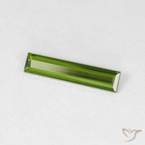Tourmaline Vert foncé naturelle Baquette, 0.50 ct, VVS