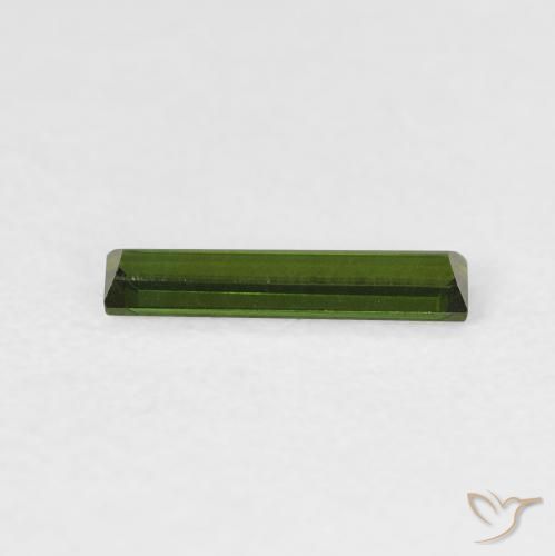 Tourmaline Vert terreux naturelle Baquette, 0.38 ct, VVS
