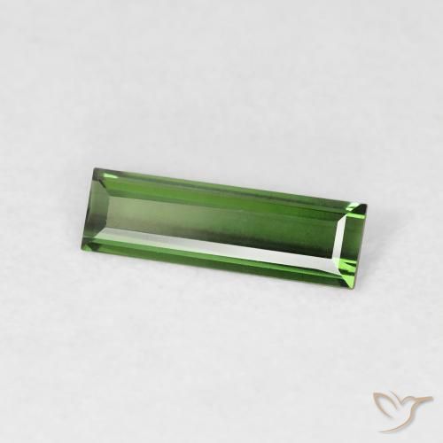 Tourmaline Forêt verte naturelle Baquette, 0.43 ct, VVS