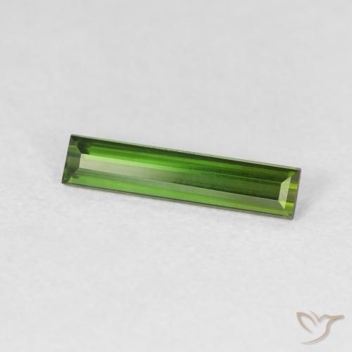 Tourmaline Vert foncé naturelle Baquette, 0.67 ct, VVS