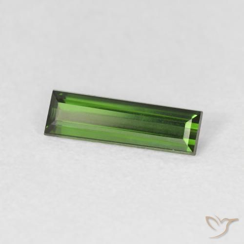 Tourmaline Vert foncé naturelle Baquette, 0.68 ct, VVS