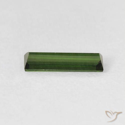 Tourmaline Vert foncé naturelle Baquette, 0.68 ct, VVS