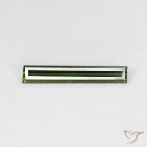 Tourmaline Vert foncé naturelle Baquette, 0.52 ct, VVS