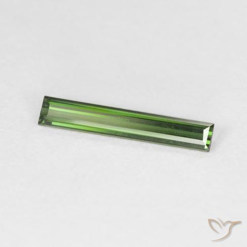 Tourmaline Vert foncé naturelle Baquette, 0.52 ct, VVS