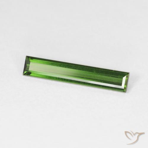 Tourmaline Vert terreux naturelle Baquette, 0.97 ct, VVS