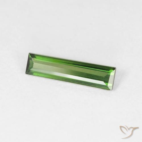 Tourmaline Medium Dark-Green naturelle Baquette, 0.63 ct, VS