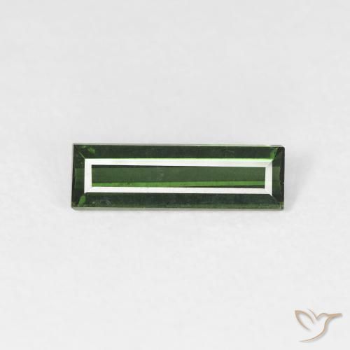 0.75ct Naturel Medium Dark-Green Tourmaline, Baquette, VS