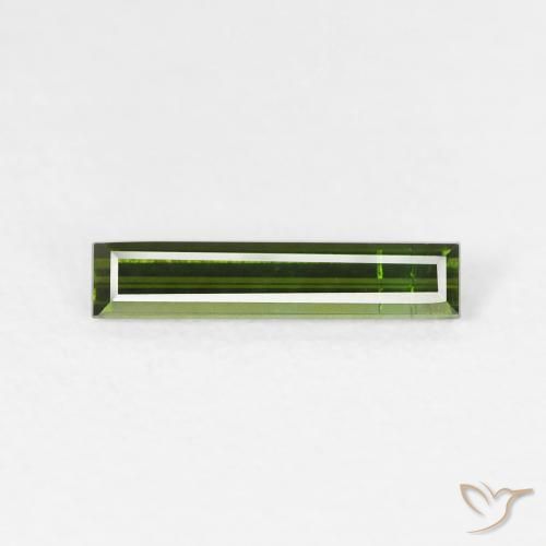 Tourmaline Vert jaunâtre naturelle Baquette, 0.52 ct, VS-SI