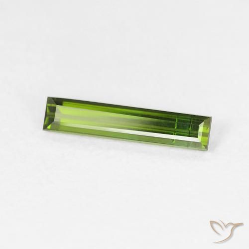 Tourmaline Vert jaunâtre naturelle Baquette, 0.52 ct, VS-SI