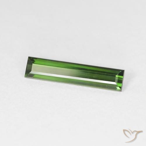 Tourmaline Medium Dark-Green naturelle Baquette, 1.17 ct, VS