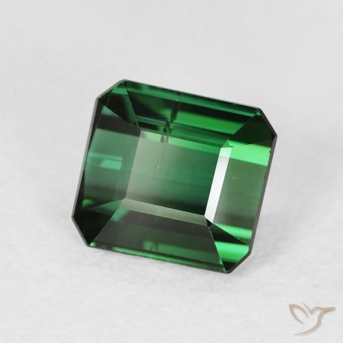 Tourmaline Forêt verte naturelle Octogone / coupe Émeraude, 1.77 ct, VS-SI