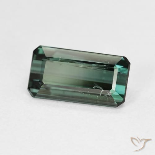 Tourmaline Vert foncé naturelle Octogone / coupe Émeraude, 3.02 ct, VS-SI