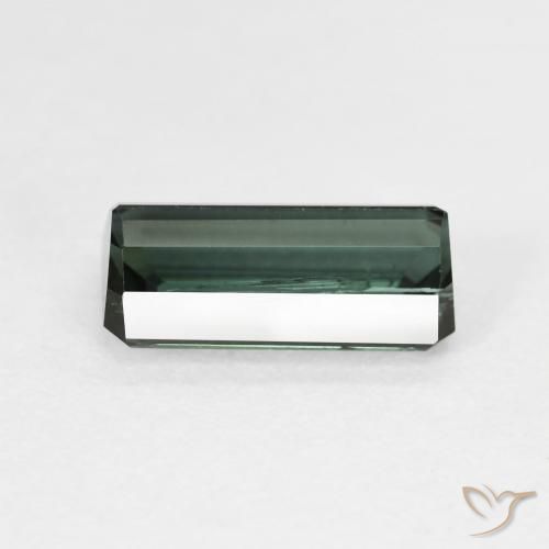 Tourmaline Vert foncé naturelle Octogone / coupe Émeraude, 3.02 ct, VS-SI