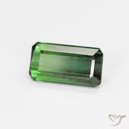 Tourmaline Vert moyen naturelle Octogone / coupe Émeraude, 0.80 ct, VS-SI