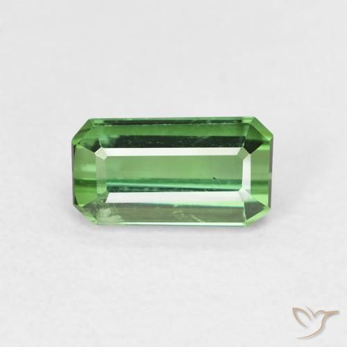 0.85ct Naturel Vert moyen Tourmaline, Taille émeraude, VS