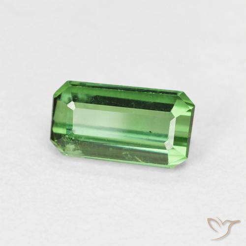 Tourmaline Vert moyen naturelle Octogone / coupe Émeraude, 0.85 ct, VS
