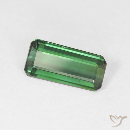 Tourmaline Vert naturelle Octogone / coupe Émeraude, 1.40 ct, VVS-VS