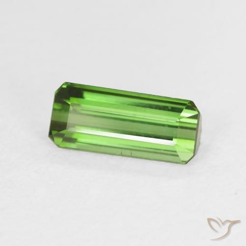 Tourmaline Vert moyen naturelle Octogone / coupe Émeraude, 1.29 ct, VVS